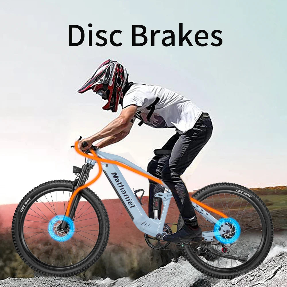 Nathaniel SYR03 E-Bike,1000W 48V 20Ah Lithium battery,27.5” off-road electric assisted bicycle,45Km/h,City Commuter Vehicle bike
