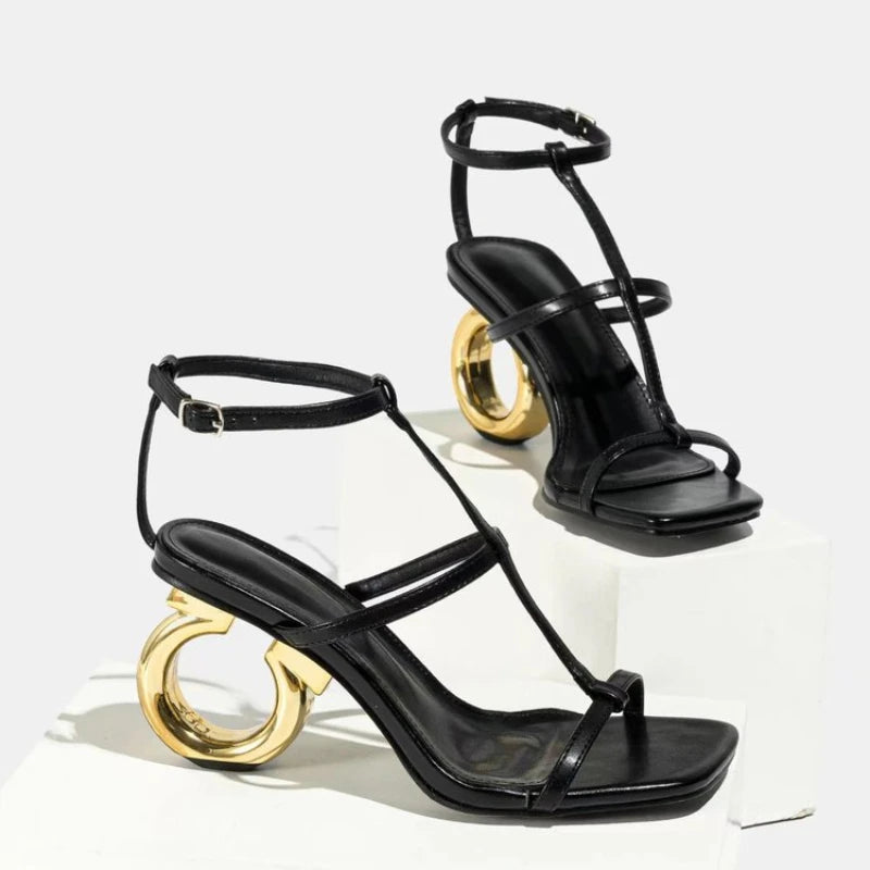 Women Sandals 2024 New Summer High Quality Peep Toe Sandals Casual Elegant Luxury High Heels Sandals Women Shoes for Women