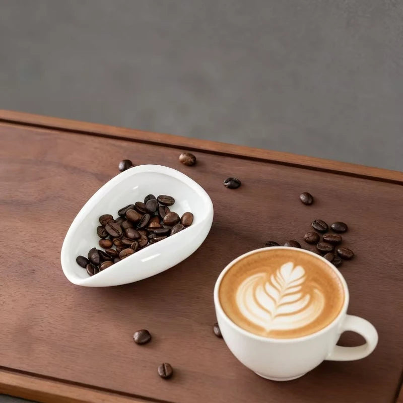 1PC Handmade Coffee Bean Dispenser Ceramic Coffee Bean Dosing Cup Suitable for Household,Coffee Bars, Office ,Tea Rooms