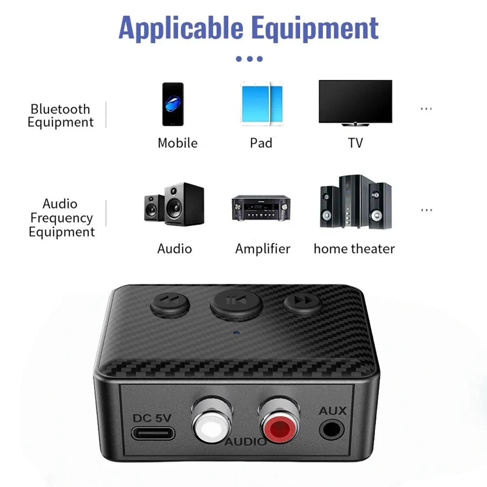 Bluetooth 5.4 Audio Receiver 3.5mm AUX RCA USB U-Disk Stereo Music Wireless Audio Adapter For PC TV Car Kit Speaker Amplifier - Free Item
