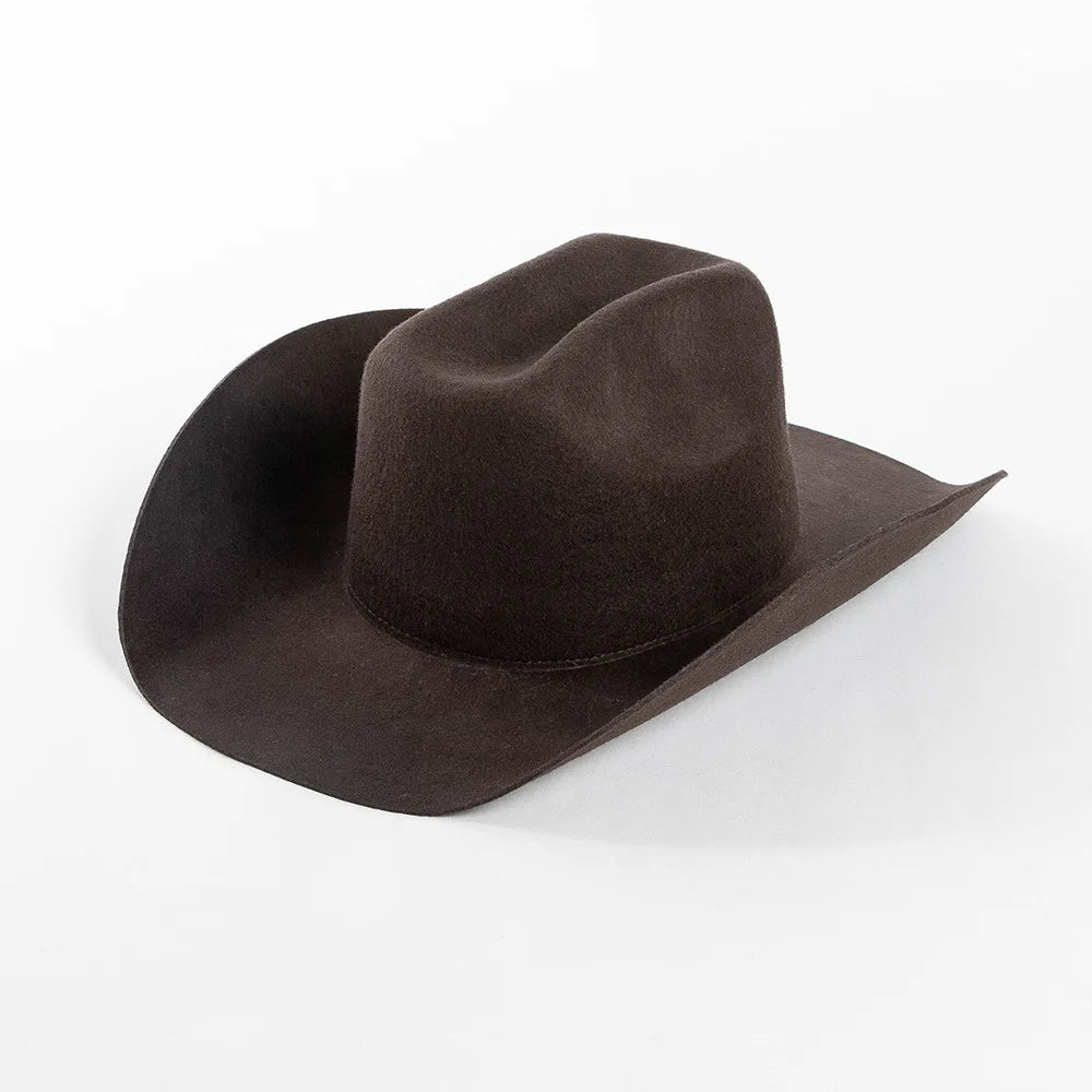 USPOP 100% Wool Cowboy Hat Unisex Wide Brim Felt Hat Solid Color Classic Fedora Style Multiple Sizes S–XL Autumn Winter