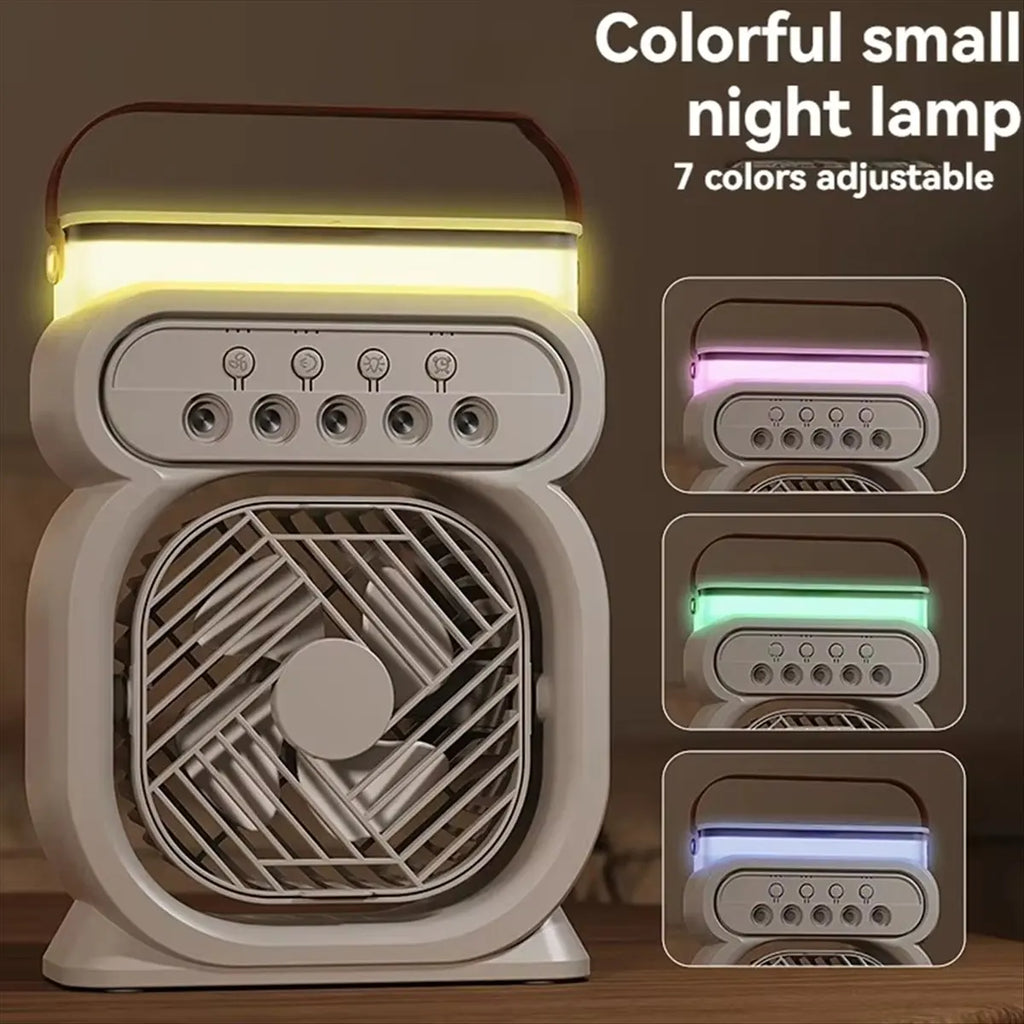 Delighted- 3 in 1 Fan AIr Conditioner Household Small Air Cooler LED Night Light Humidifier Air Adjustment Fan Office Fan Black