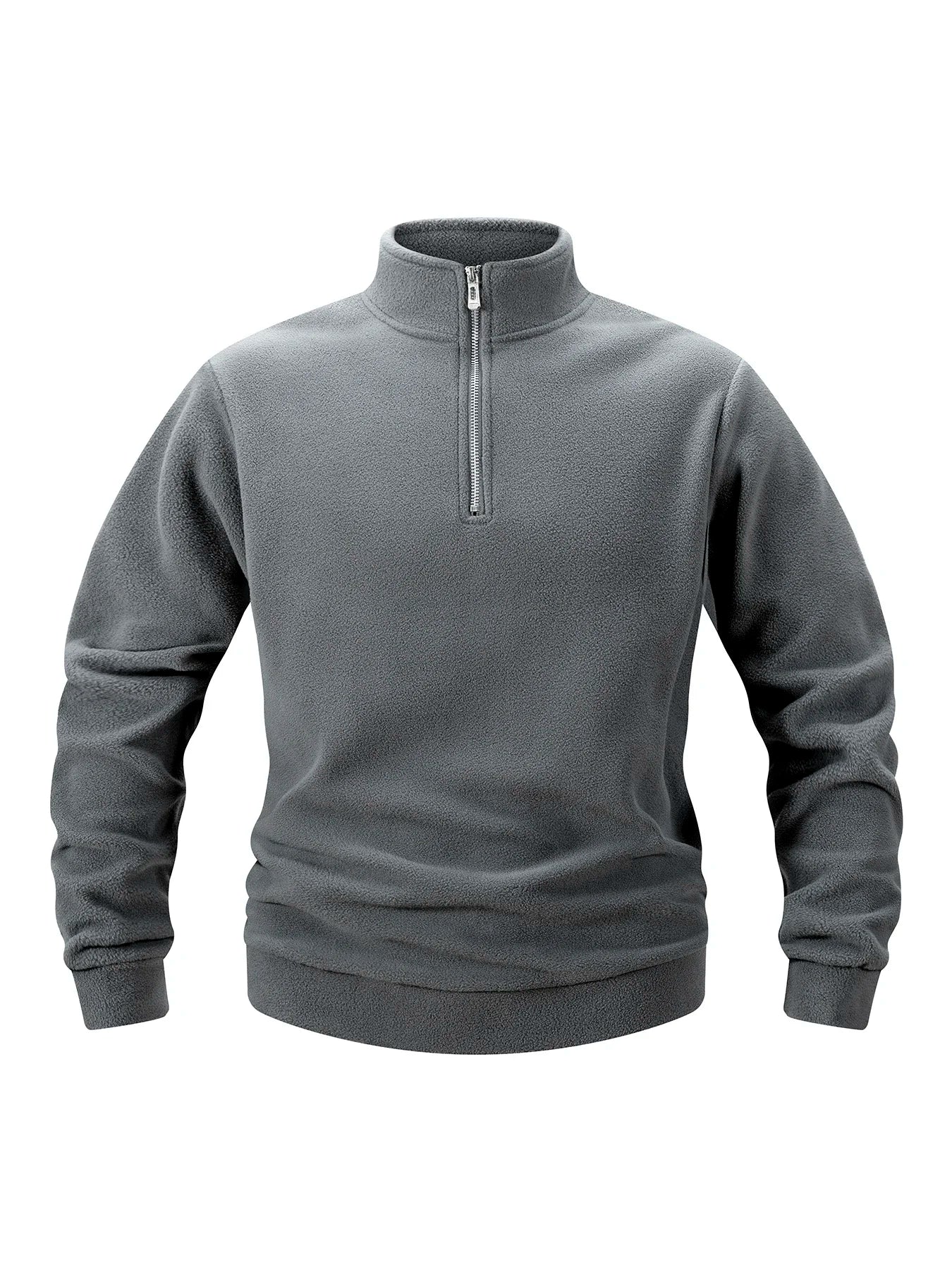 Men's Fleece Half Zipper Hoodie Autumn Winter Casual Stand Collar Pullover Soft Warm Windproof Long Sleeve Sweatshirt Streetwear