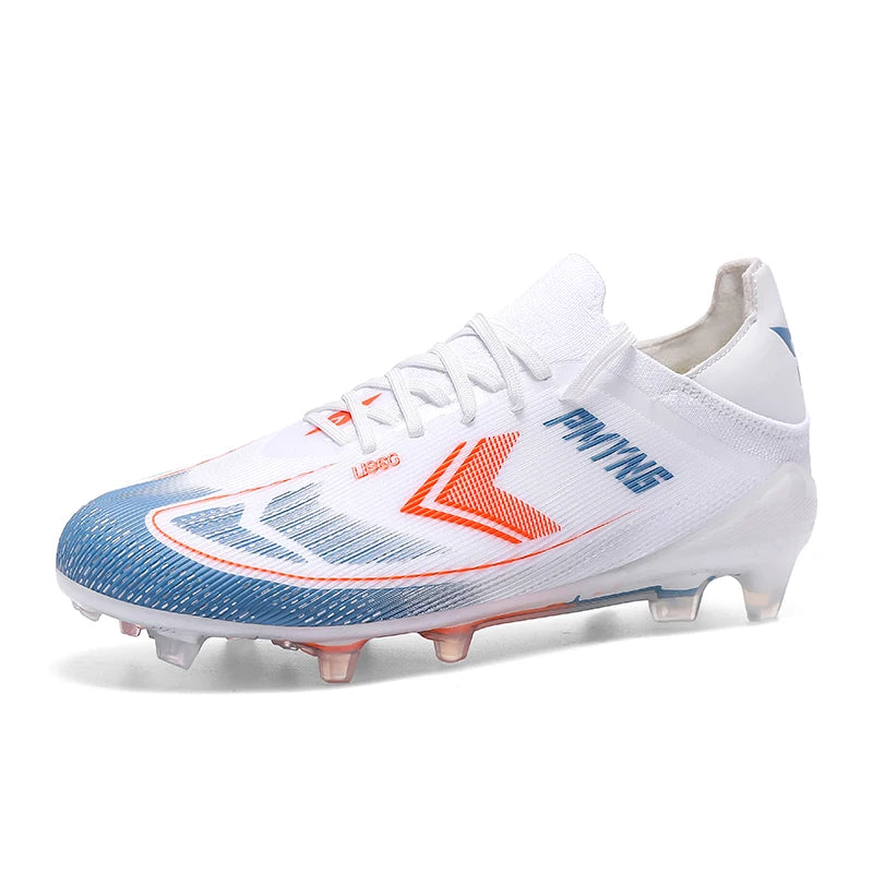Professional-Level Football Shoes: High-Elastic Flyknit + Fg Long Studs No Slipping during Sudden Stops and Turns on the Field.