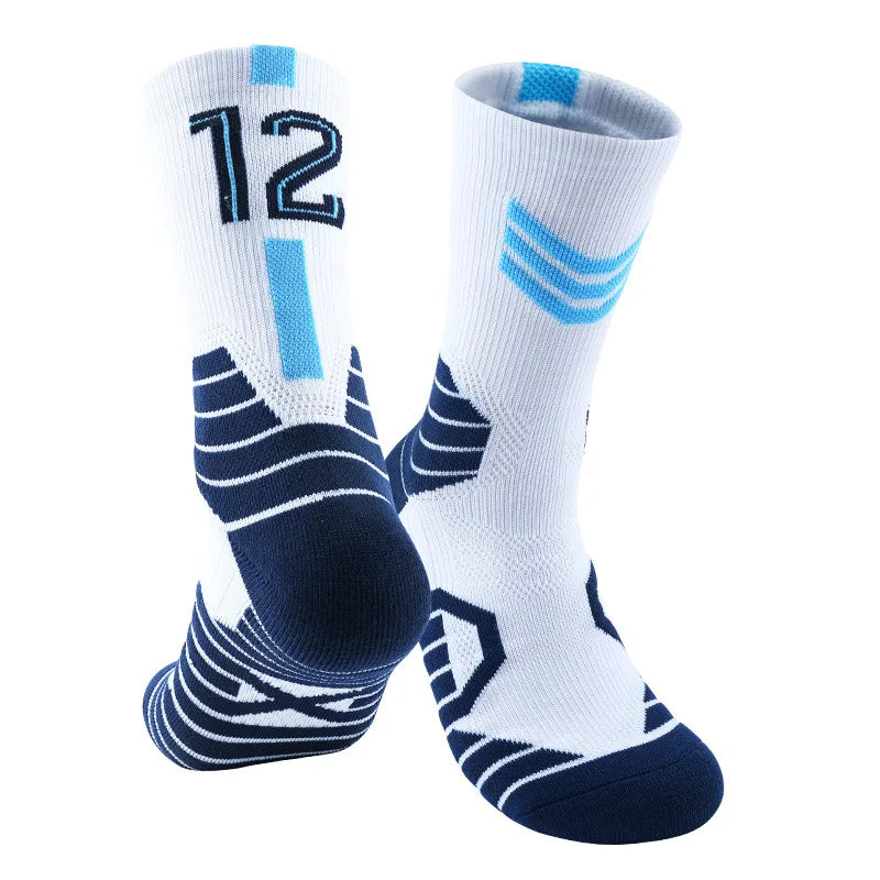 Morant Twelve BOS Basketball Player Star Thick Sport Crew Man MEM USA Socks Digital Number No12 Point Guard Golden State US Team