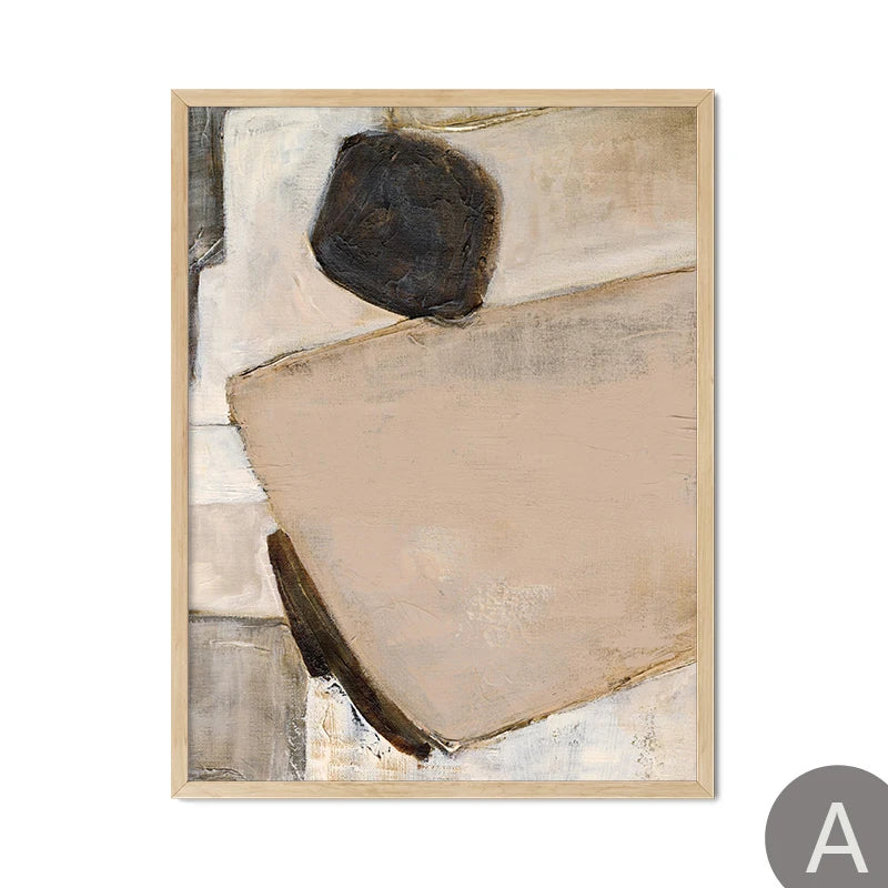 Grounded Shapes Canvas Print Minimalism Gallery Wall Abstract Canvas Painting Art Poster Decorative Picture Modern Living Roo