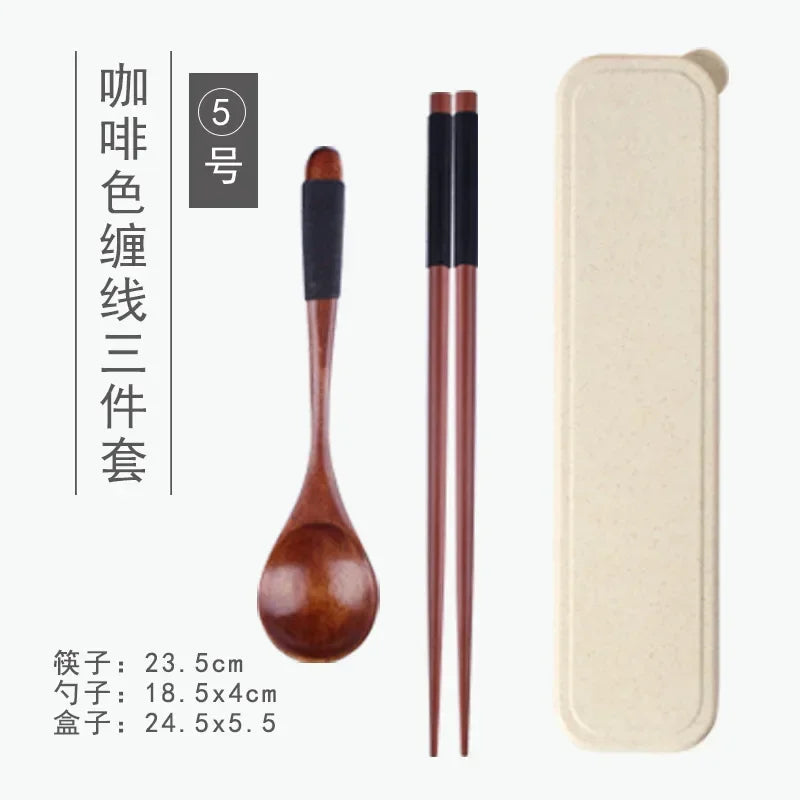 Handmade Dinnerware Cutlery for Kitchen, Wooden Spoon & Fork Dinner Kit for Rice, Soups, Cereal, Home Tableware - Free Item