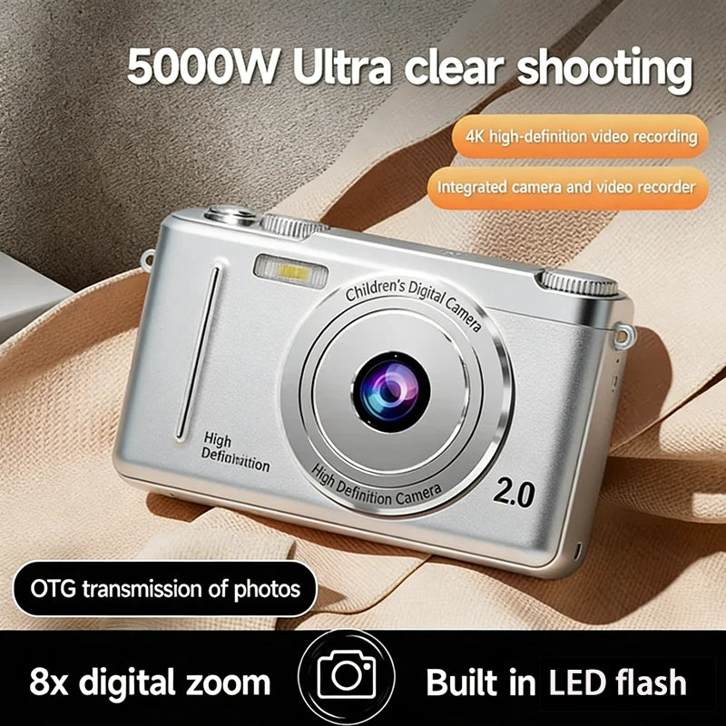 Retro CCD Camera 4KHD With 2.4 Inch Screen 1080P Sports Portable Vintage Video Recorder 8X Digital Zoom Multifunction Camera