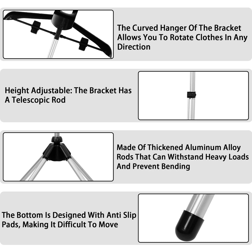 Steamer Stand Telescopic Garment Steamer Rack Height Adjustable Garment Foldable Standing Garment Hanger for Steaming Clothes