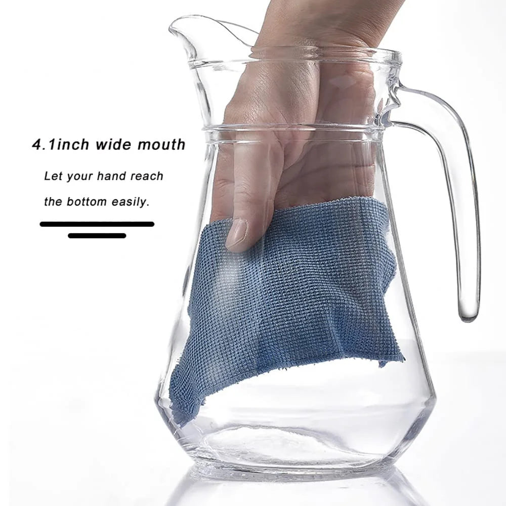 1pc Pitcher with Lid, High Borosilicate Glass,Hot/Cold Water Jug and Juice and Iced Tea Beverage Carafe