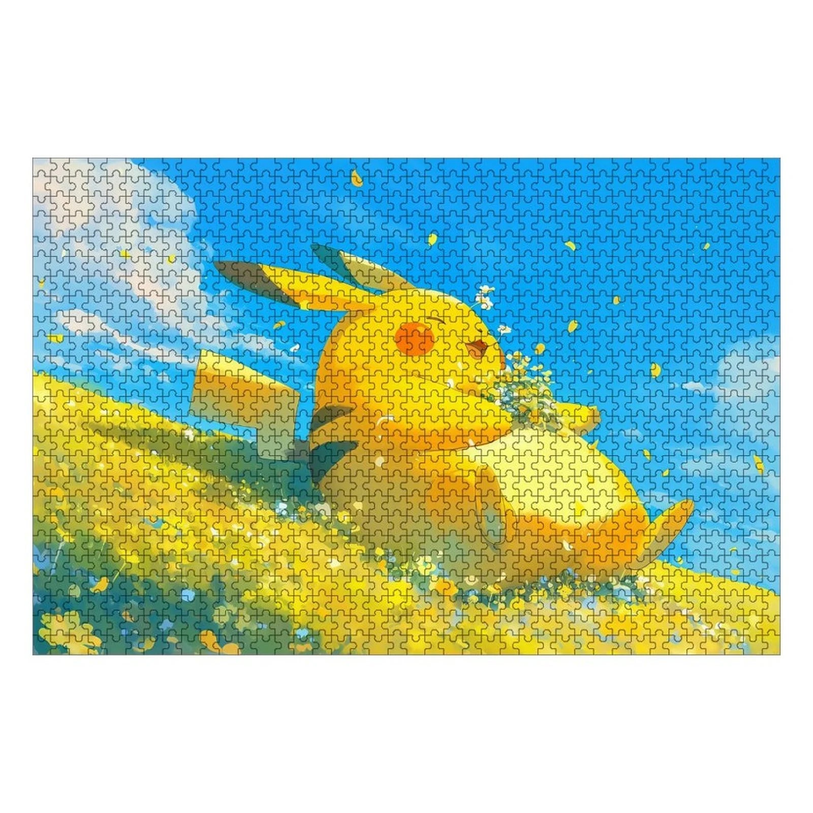 Pokemon Jigsaw Puzzles 1000 Pieces Paper Picture Landscape Oil Painting Art Puzzles Decompression Toys for Adults Family Games