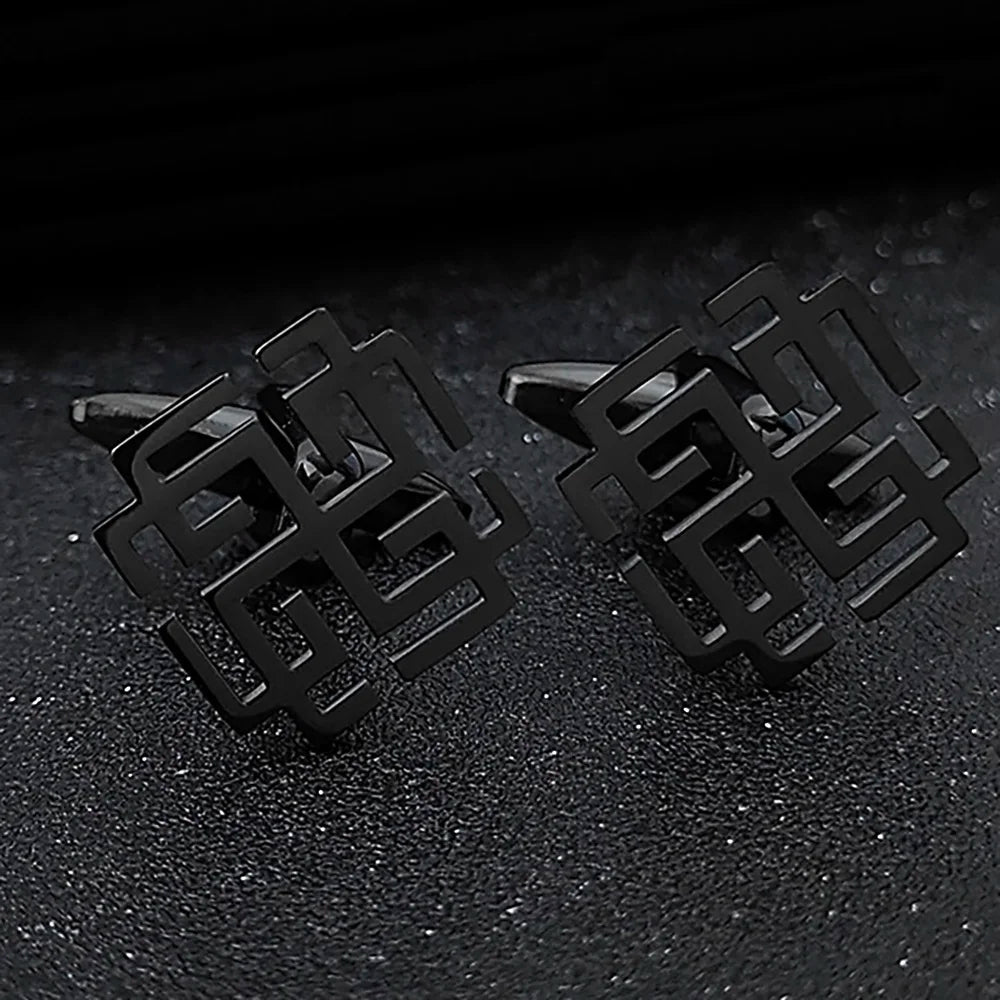 Fashion hollow Chinese knot men's cuff links, sweater shirt cuff accessories, wedding party jewelry