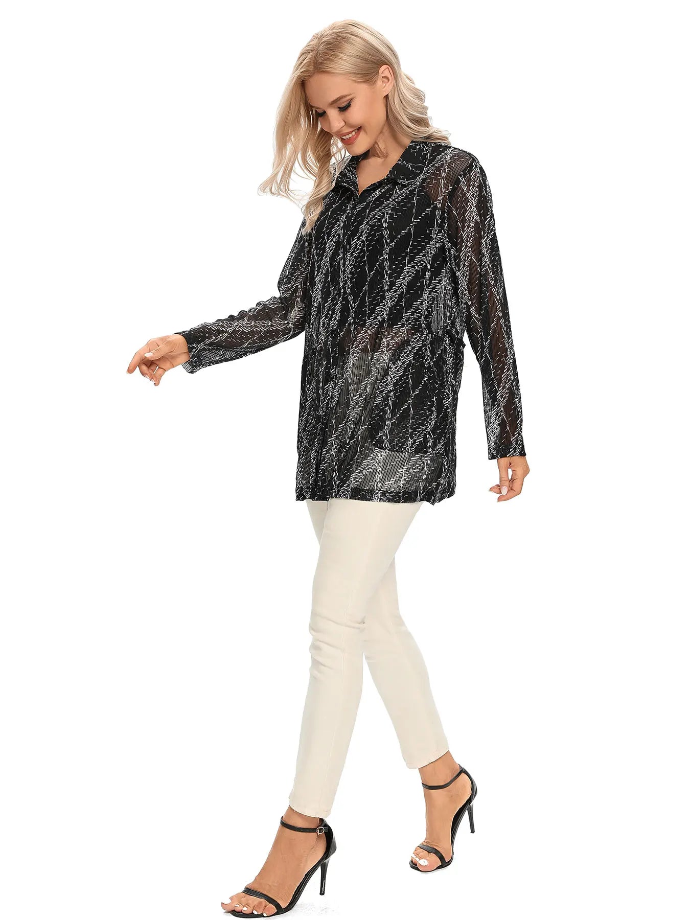 Women Woven Fashionable Casual Shirt For Spring And Autumn