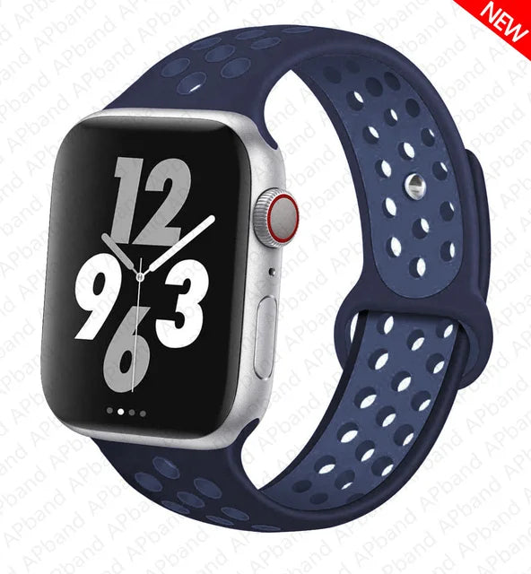 Silicone Strap For Apple Watch Band 45mm 44mm 40mm 49mm 41mm 38mm 42mm Sport bracelet iWatch Ultra 2 Series 9 8 7 6 se for nike