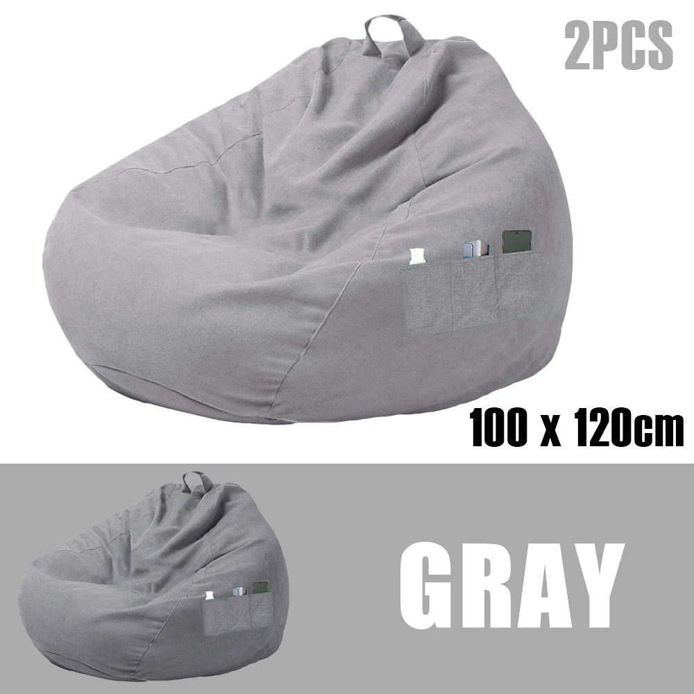 1/2Pcs Lazy Sofa Cover Soft Comfortable Sofa Chair Decorative Breathable Chair Sofa Cover with 3 Side Pocket for Furniture Decor