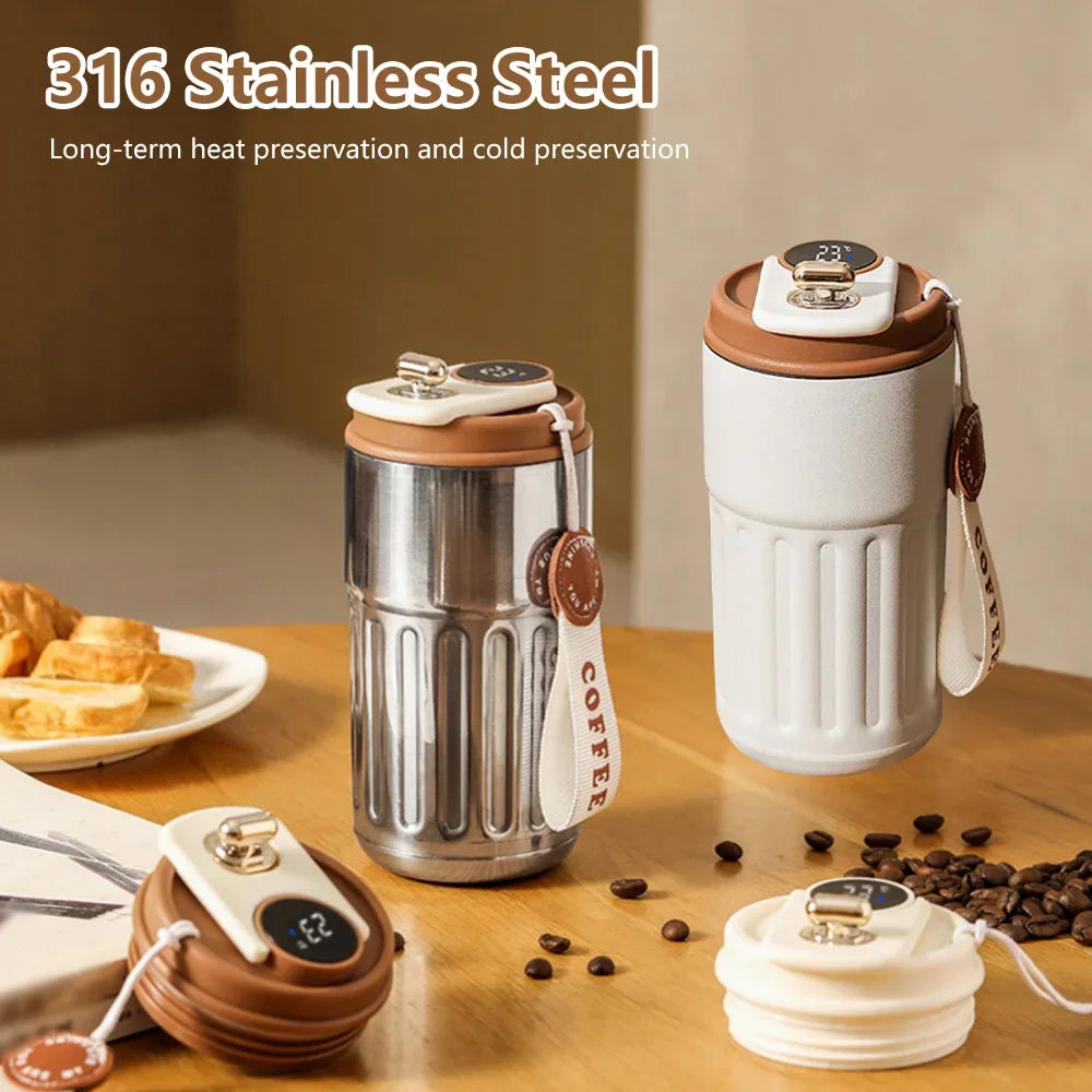 Smart Thermos Bottle LED Cup Stainless Steel Temperature Display Coffee Cup  Tumbler Mug Portable Vacuum Flasks Thermoses