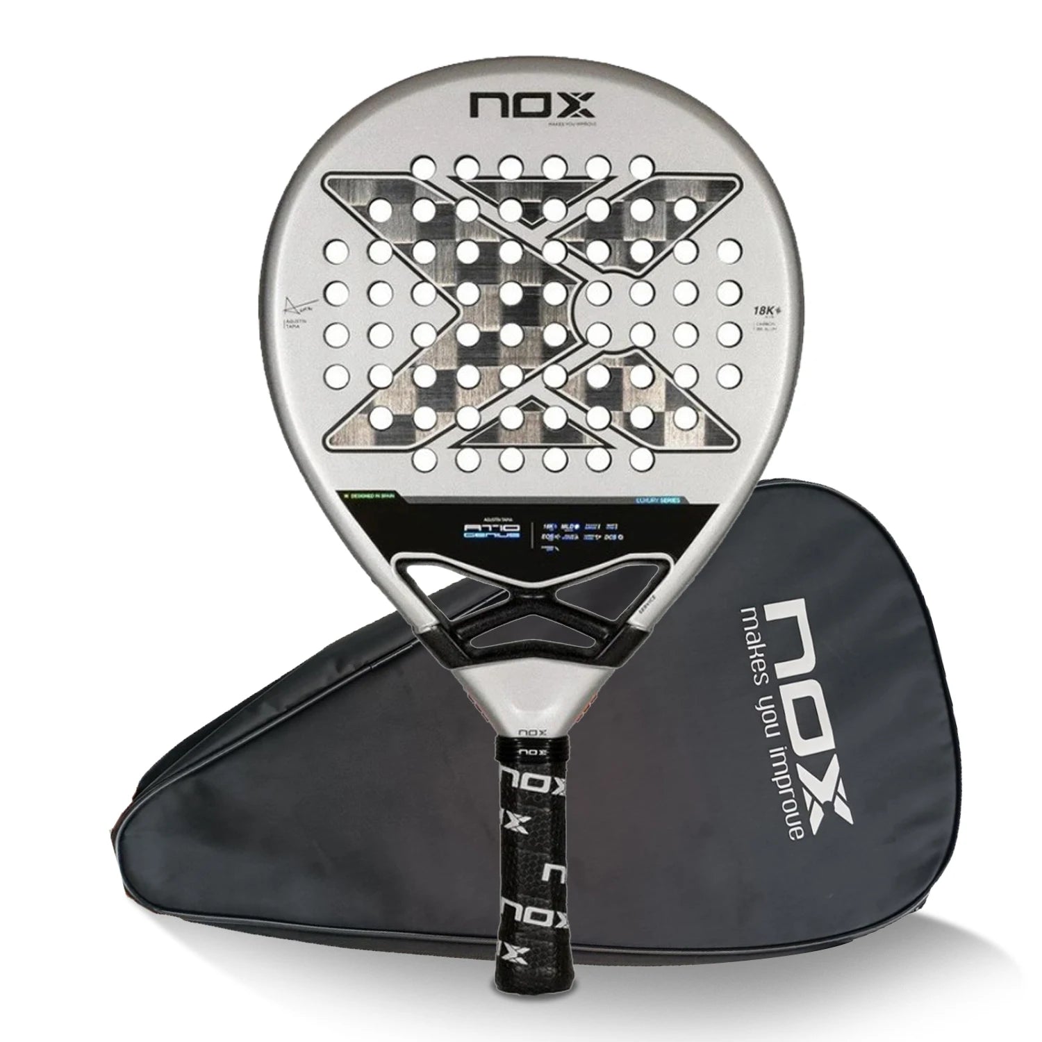 Nox 3K 12K 18K Tennis Paddle Racket,Portable Bag Included,Perfect Gift for Christmas Birthday Holidays,Professional Skill Level