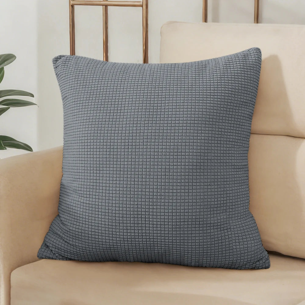 40x40 45x45 50x50 Solid Color Jacquard Pillow Cover for Sofa Office Waist Cushion Cover Home Decorative Pillowcase Decoration