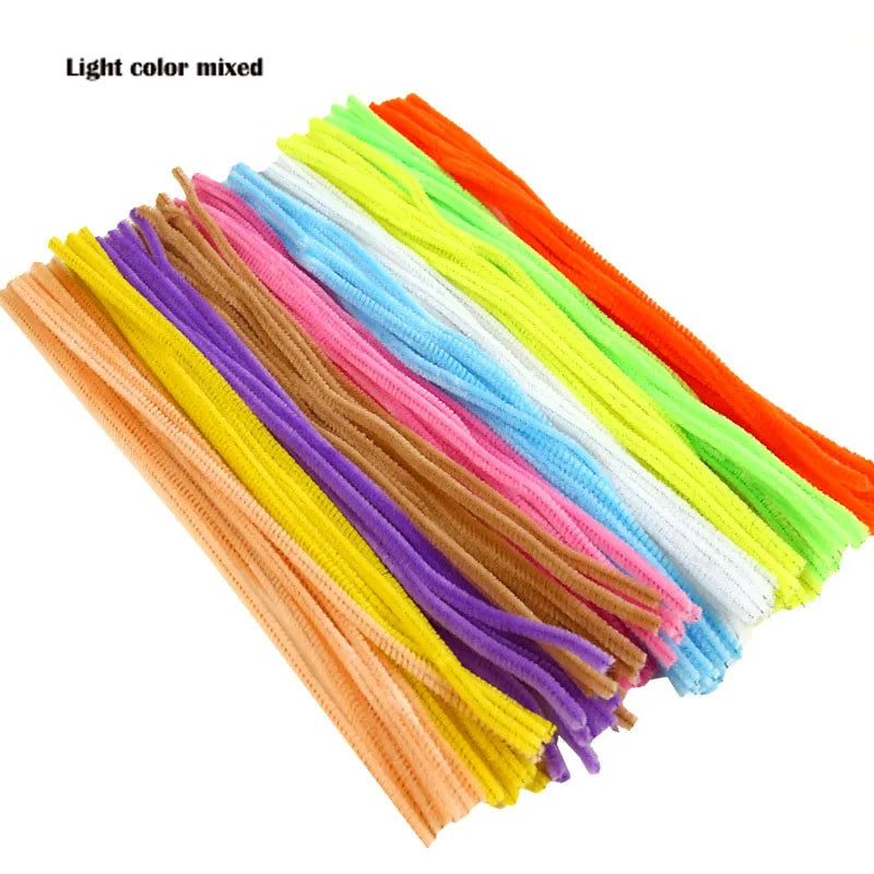 100/200/300/500/1000pcs DIY Plush Chenille Sticks Stem Pipe Cleaner HandCraft part for Spring Xmas Halloween Newyear Easter