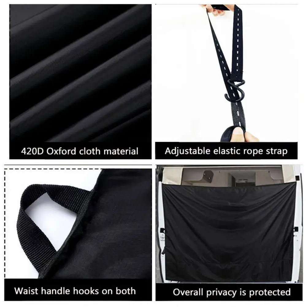Universal Fit Car Sunshade Curtain Oxford Fabric Adjustable Elastic Rope Light Blocking Privacy Shade for SUV Truck Van