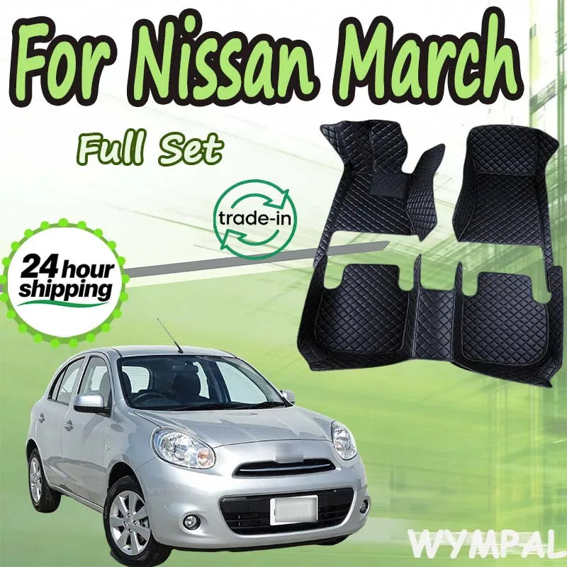 Car Floor Mats For Nissan March 2018 2017 2016 2015 2014 2013 2012 2011 2010 Auto Accessories Waterproof Decor Carpets