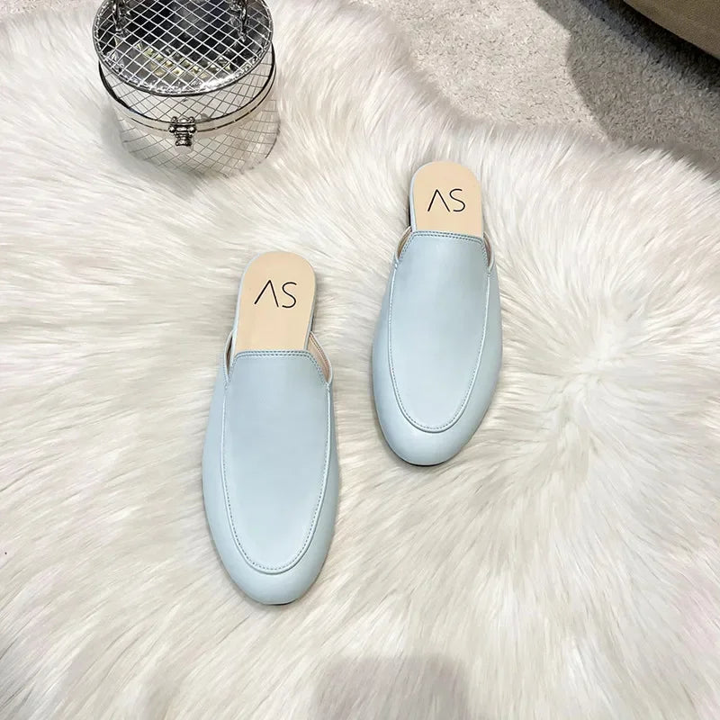 Baotou Half Slippers Women Summer Wear Muller Shoes 2025 New Flat Sandals