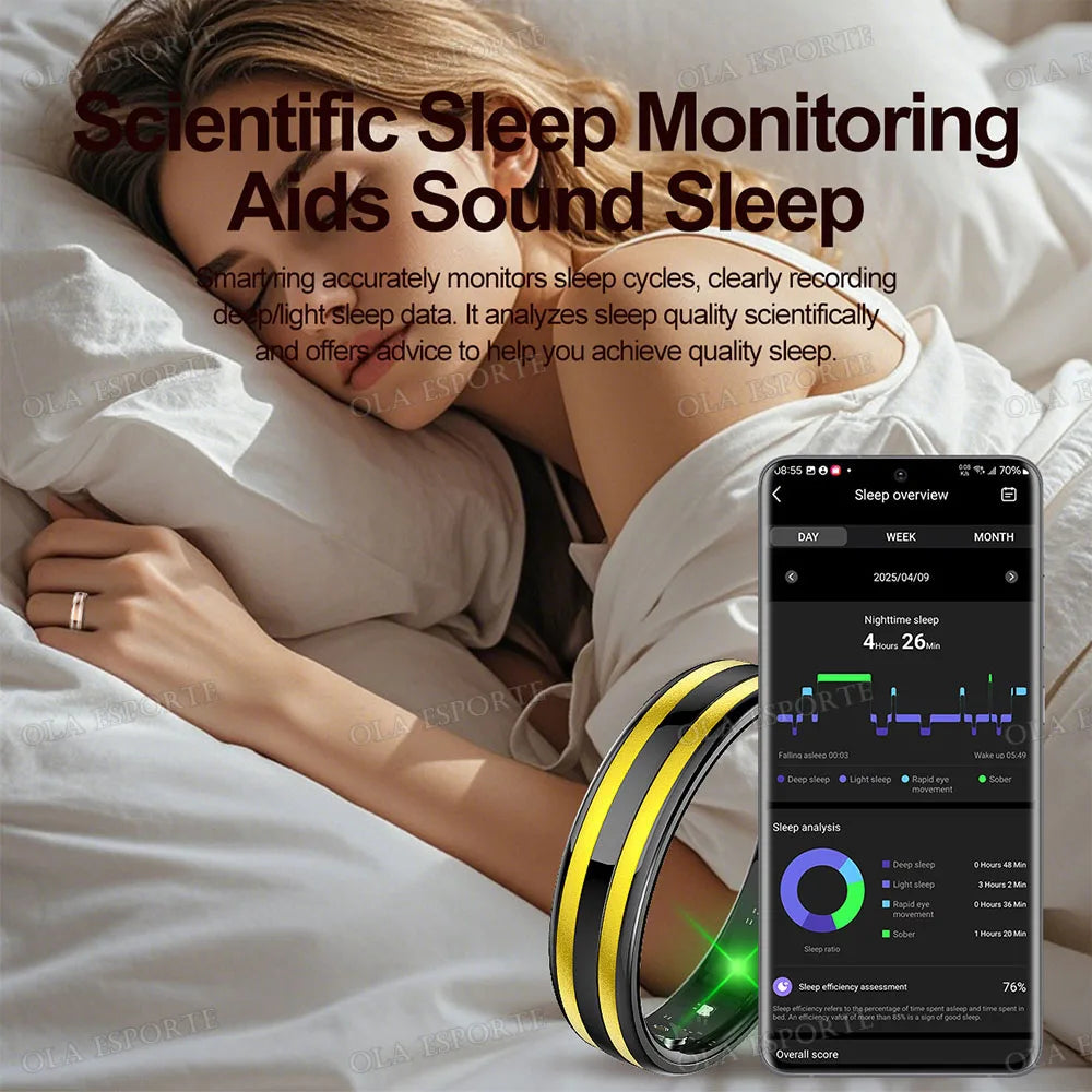 Gesture Sensing Smart Ring Health Monitor Smart Ring Outdoor Waterproof Ring Real HRV Monitor Heart Rate Blood Oxygen Sport Ring