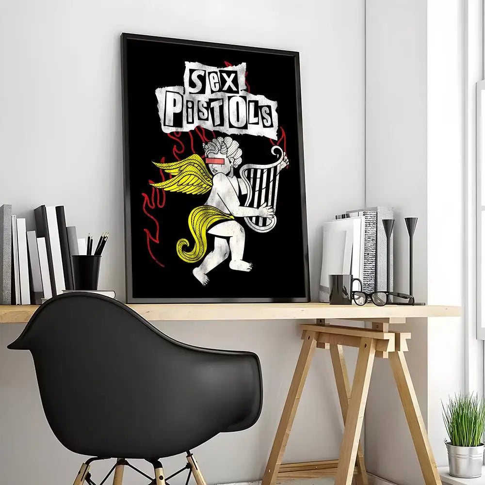 One Of The Influential Punk Band Painting Calligraphy Canvas Poster: Crease Free Waterproof Durable All Space Wall Decor