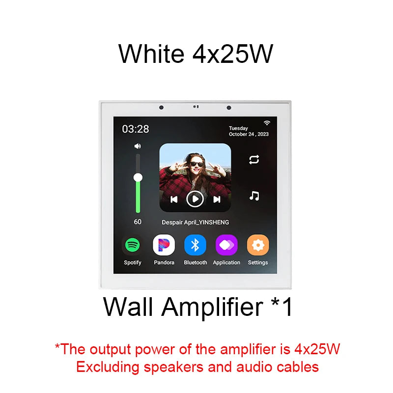Home Smart Audio Android 11 WIFI System TUYA Control panel Bluetooths wall Amplifier ceiling speakers ALEXA Voice music player