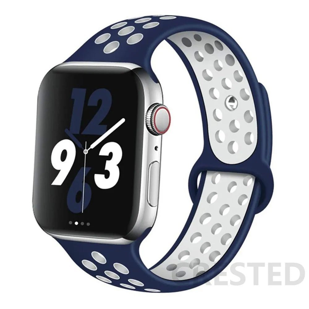Silicone Strap For Apple Watch Band 45mm 44mm 40mm 49mm 41mm 38mm 42mm Sport bracelet iWatch Ultra 2 Series 9 8 7 6 se for nike