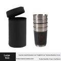 4Pcs/Set Portable Coffee Wine Beer Whisky Cup Camping Tableware Outdoor Travel Cups Stainless Steel Cup With PU Leather
