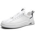 New Designer Retro Leather Sneakers for Men Fashion Spring Autumn Casual Shoes Male Solid Color Lace White Board Shoes Man