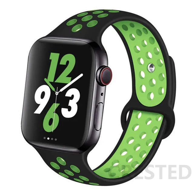 Silicone Strap For Apple Watch Band 45mm 44mm 40mm 49mm 41mm 38mm 42mm Sport bracelet iWatch Ultra 2 Series 9 8 7 6 se for nike