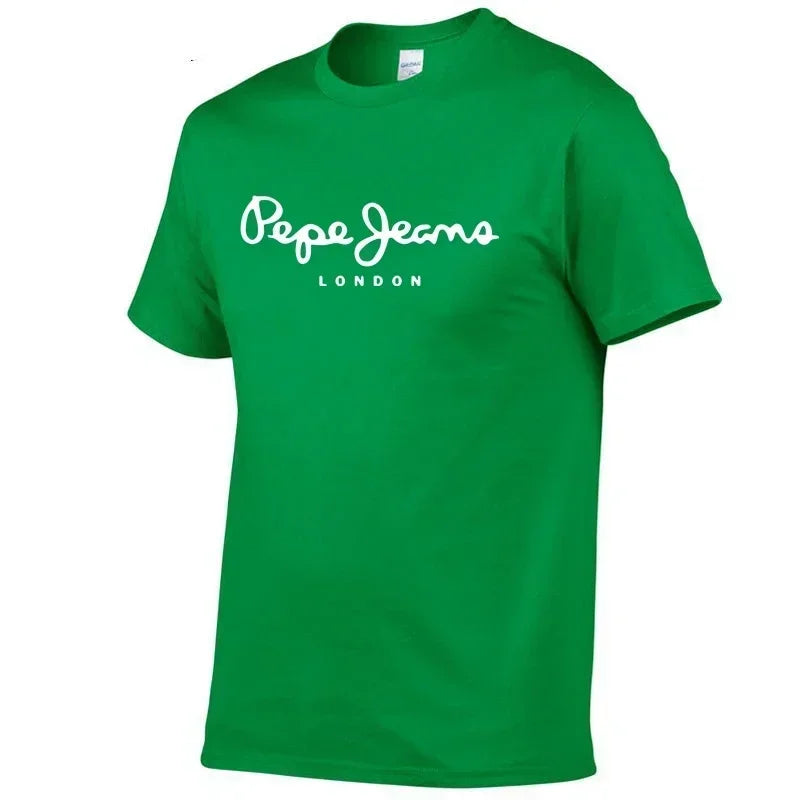 2025 Newest Pepe-Jeans-London Logo T-Shirt Summer Men's /Women's Short Sleeve Popular Tees Shirt Tops Unisex