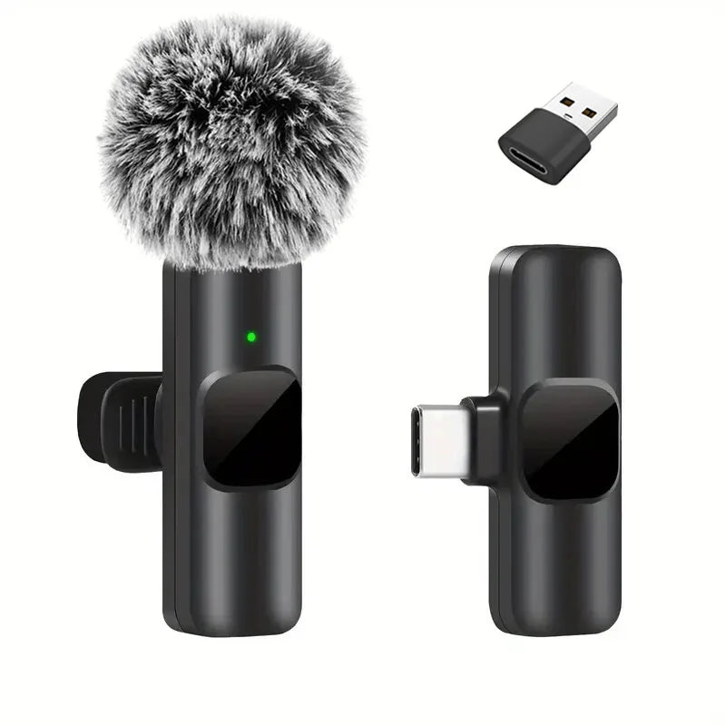 K1 Wireless Lavalier Microphone Mini Audio Video Recording Mic For iPhone Android Laptop Live Gaming Mobile Phone Microphone