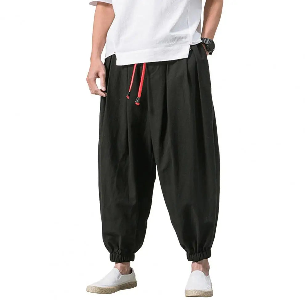 Harem Pants Men Chinese Style Casual Loose Sweatpants Japanese Kimono Sweatpants Jogger Pants Streetwear Trousers Male Pant