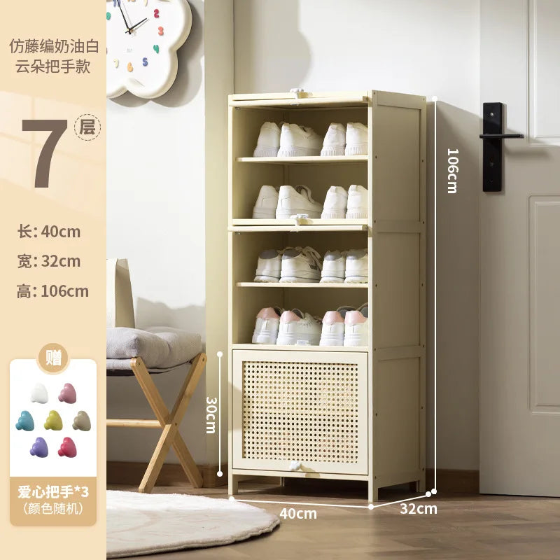 Cream-style Shoe Cabinets Creative Slit Storage Multi-layered Shoe Cabinets Simple Living Room Furniture La Combinaison YSXG
