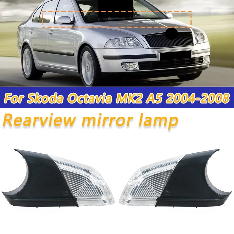 Car LED Rearview Rear View Side Wing Mirror Turn Signal Light Lamp 1Z0949101C For Skoda Octavia MK2 A5 2004 2005 2006 2007 2008