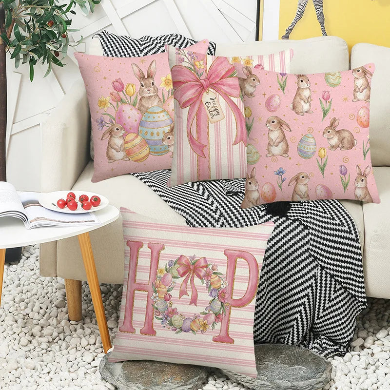 VIKAMA Easter Pillowcases with Spring and Bunny Designs Sofa bed cushion cover sleeping pillowcase home bedroom decoration - Free Items Weekend.