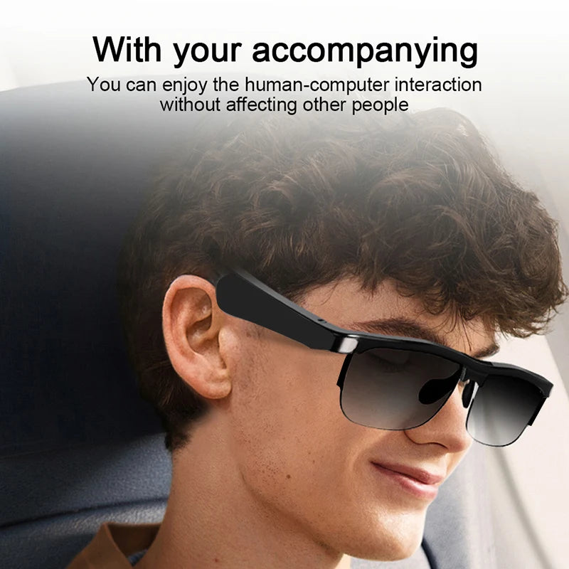 New Smart Bluetooth V5.3 Sunglasses Glasses Call Outdoor Sports Headphones Black Touch Control UV For Men And Women