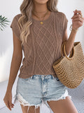 Casual Round Neck Batwing Sleeve Hollow Out Knit Women's Sweater For Summer Wear