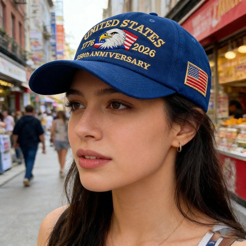UETEEY 250th Anniversary Hat USA Patriotic Baseball Caps Eagle Embroidered Baseball Hats for Men Women 250 Year Anniversary Cap