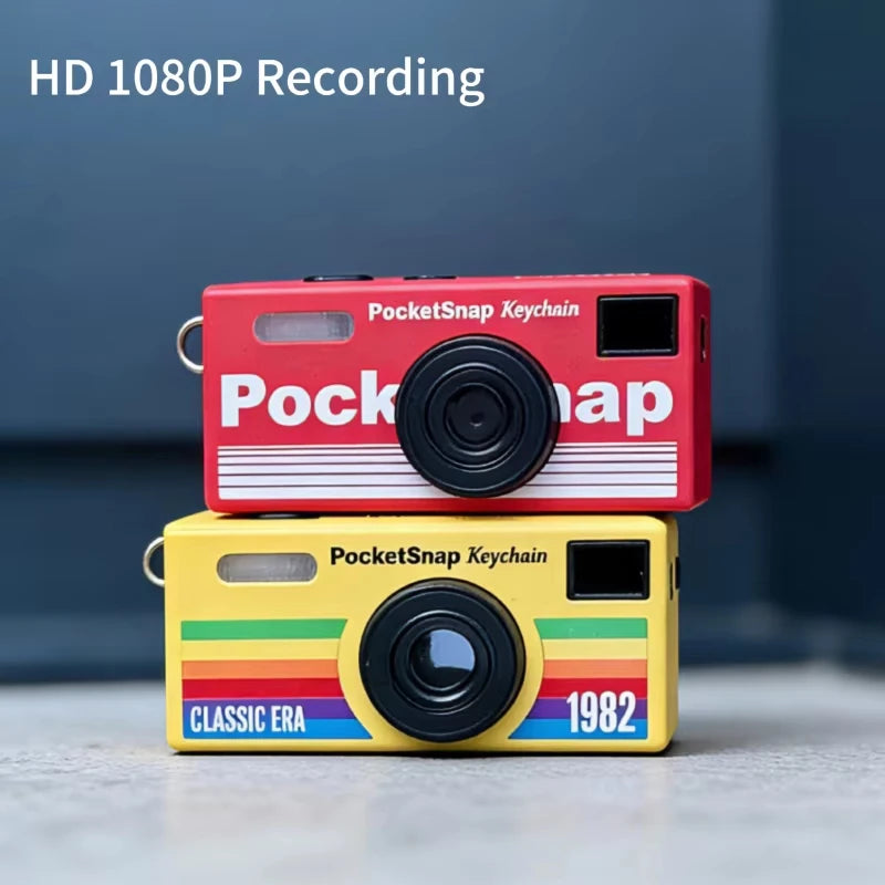 Retro Mini Keychain Camera 1080P HD Recorder Thumb Camera Built-in Flash 70.2° Wide Angle Lens CCD Camera with TFT LCD Screen