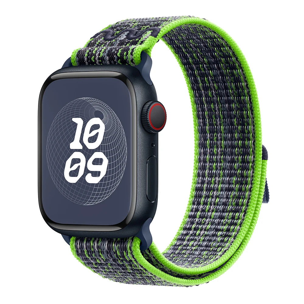 Nylon Loop Sport Strap For Apple Watch Band Ultra 49mm 45mm 40/44mm 41mm 38/42mm Bracelet For Nike iWatch 9 8 7 6 5 SE Watchband