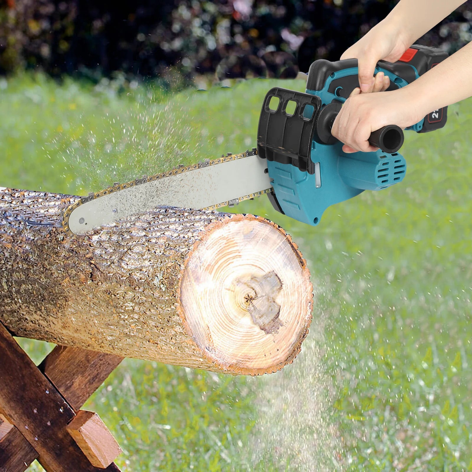 1000W Cordless Brushless Chainsaw 12", 32.81ft/s Cutting Speed w/2600mAh Battery for Wood Cutting & Tree Pruning (US Plug)