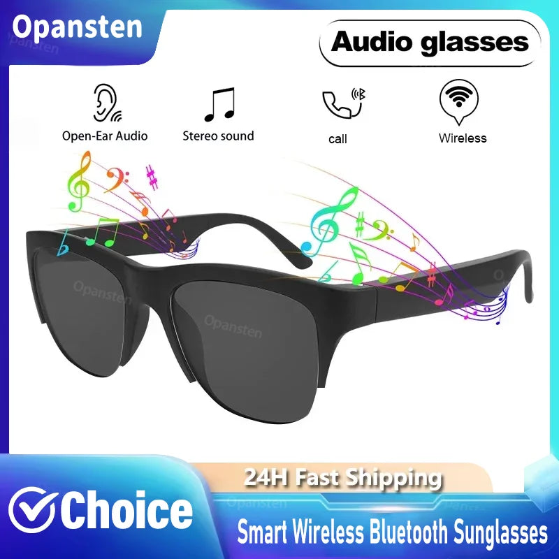 New Smart Bluetooth V5.3 Sunglasses Glasses Call Outdoor Sports Headphones HIFI Black Technology Anti-touch UV For Men And Women