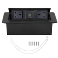 Desktop Pop Up Socket 2 X 3 Prong 2 X USB Ports Multifunctional Tabletop Popup Outlet for Home Hotel Office Desktop Popup Socket