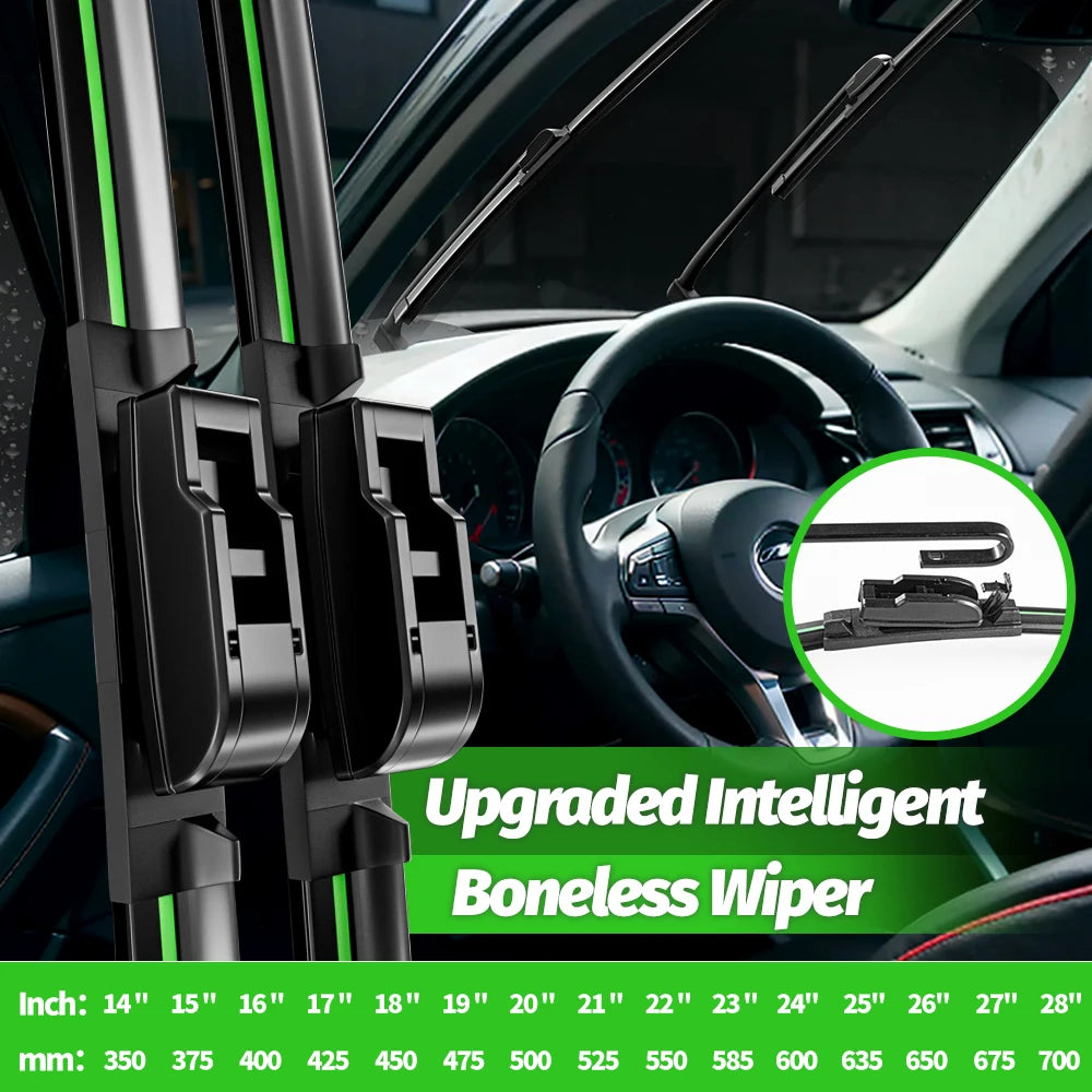 Car Windshield Wiper Blades Hook Universal U-type Soft Rubber Wiper 14"15" 16" 17" 18" 19" 20" 21" 22" 23" 24" 25" 26" 28"