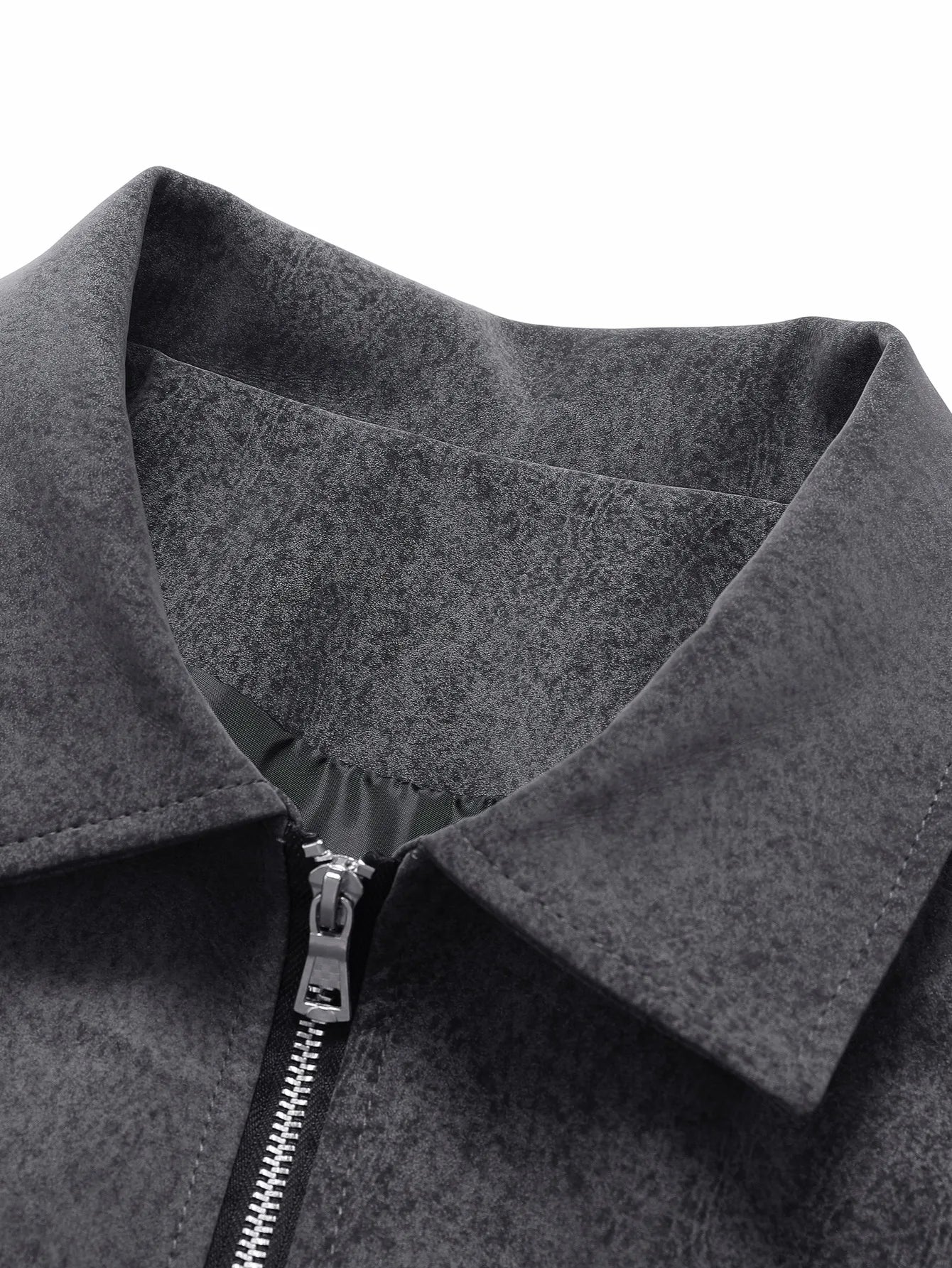 Men's Leather Jacket with a Lapel Collar, a Neat Lapel Design, Windproof and Cold-Resistant, Suitable for Daily Commuting, Light Business in the Workplace, Casual Dating, Autumn and Winter Outings, Friend Gatherings, and Shor
