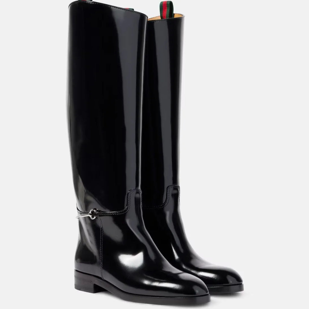 New round Toe Long Tube Knight Boots Metal Decorative Buckle Waterproof Sweat Absorbent High Rubber Sole Adult Unisex Winter...